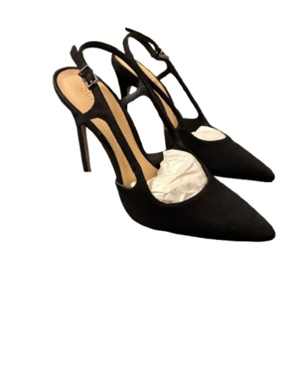 SCHUTZ Boris Black Pointed Slingback Stiletto Heels